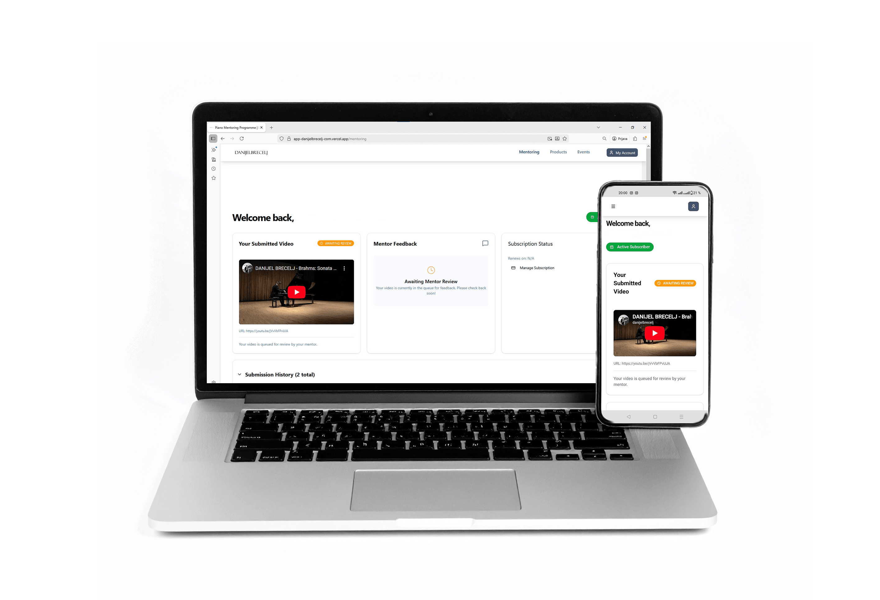 Piano Mentoring Dashboard